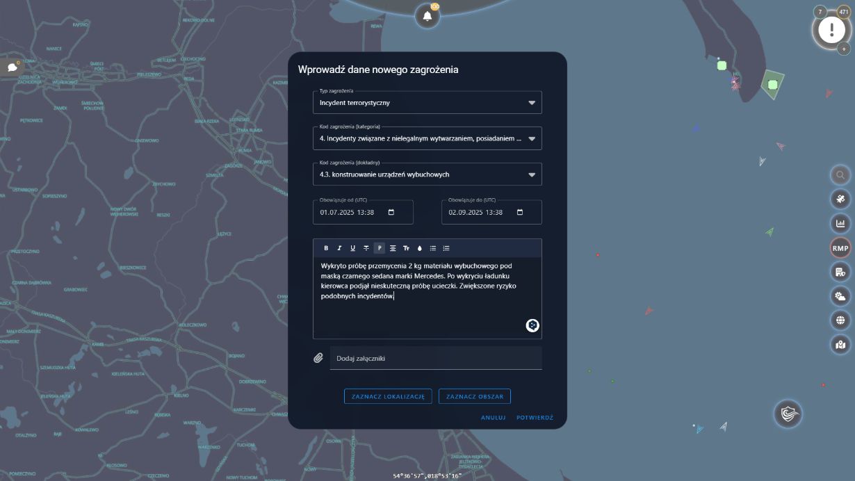 Dodawanie zagrożenia w Digital Baltic