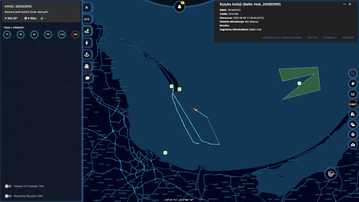 Trasa Vessel of Interest w Digital Baltic